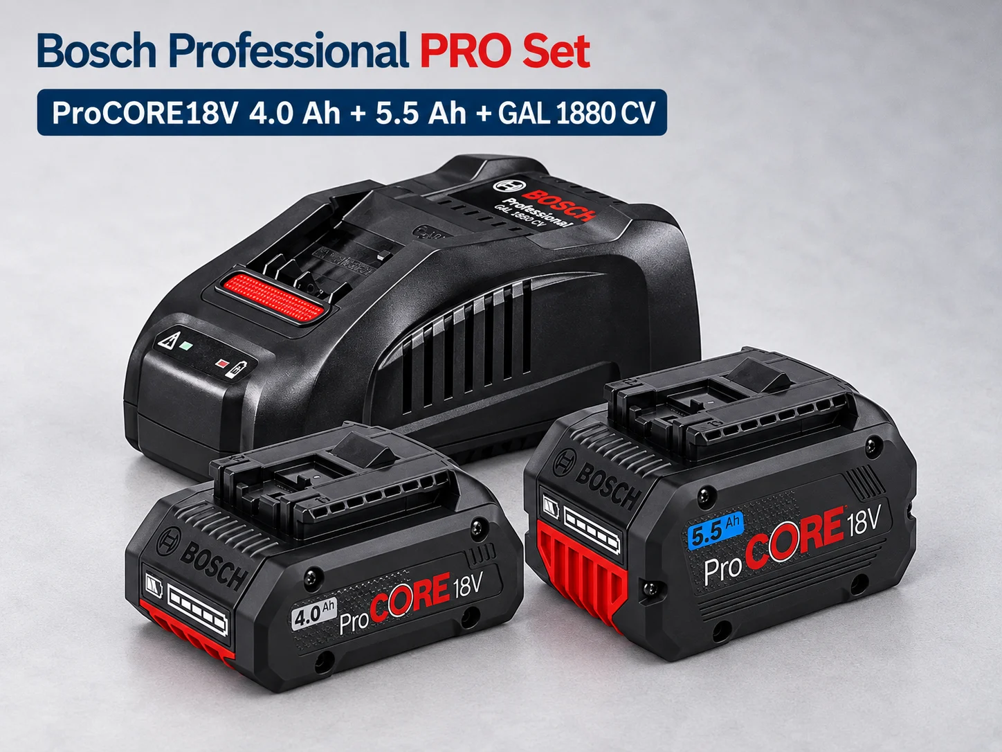 Bosch ProCORE18V 4.0Ah + 5.5Ah + GAL 1880 CV